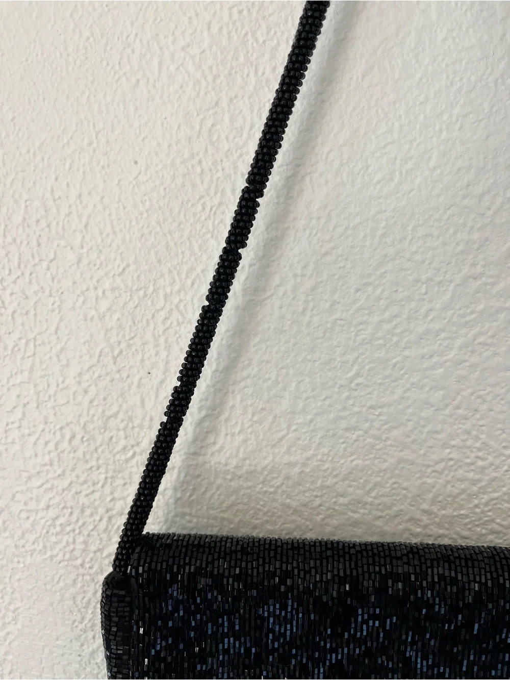 Black Beaded Evening Shoulder Bag